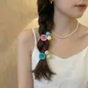Coreia do Sul Dongdaemun Letra Bola Anel de Cabelo Bola de Menina Corda de Cabelo Rabo de Cavalo Acessório de Cabeça Versátil Corda de Cabelo de Tendão de Borracha