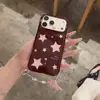 Diseño simple de estrella de cinco puntas con purpurina y salpicaduras de tinta, adecuado para fundas de teléfono iPhone 17, Apple 18 Pro Max, serie 15, resistente a caídas, serie 16, con cordón