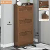 Zapatero ultrafino con diseño abatible, apto para uso doméstico, gran capacidad, ideal para recibidor o pasillo, solución de almacenamiento sencilla, ahorra espacio