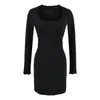 Vestido mini ruchado de manga corta con cuello cuadrado, estilo 'chica hot' puramente deseable para mujer, nuevo vestido bodycon ajustado sexy de verano