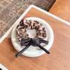 Lazo para el Cabello de Flor Nueva Francesa Cuerda para el Cabello con Estampado de Leopardo Retro Estilosidad Cola de Caballo Elegante Cuerda para el Cabello Accesorios para el Cabello de Bola para Mujer