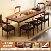 Mesa de Comedor, Sala de Estar, Mesa de Té y Sillas para el Hogar, Mesa de Té con Patas de Madera Maciza, Mesa Grande de Negociación Estilo Chino Nuevo, Mesa de Café, Mesa de Té de Doble Propósito