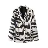 Ropa Europea y Americana Transfronteriza Aliexpress Popular Otoño Nueva Moda Estampado Animal Solapa Manga Larga Chaqueta de Traje