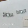 Brincos de Pérola com Laço e Brilhantes Estilo Princesa para Mulheres, Luxo Leve, Elegantes, de Alta Qualidade, Exquisitos, Versáteis para o Dia a Dia