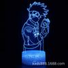 Lámpara de mesa 3D con luz nocturna LED de la serie Naruto Uchiha Sasuke, con control remoto táctil y USB, color transfronterizo.
