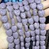 Contas de pedra vulcânica em forma de coração coloridas atacado rocha vulcânica preta forma de amor acessórios para joias DIY contas