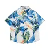 Camisas Hawaianas de Manga Corta New Retro Transfronterizas para Hombres y Mujeres, Casual Modernas Holgadas para Parejas, Camisas Florales de Playa para Vacaciones