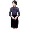 Vestido de Mãe para Casamento Chen Miaoyan 2023 Novo Vestido de Veludo Tamanho Grande Vestido de Mãe Estilo Chinês Cheongsam Aprimorado Fábrica