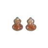 Brincos de Abóbora de Cristal Degradê Novo Estilo Chinês Moda Doce Alto Padrão Estilo Maillard Brilhantes Geométricos