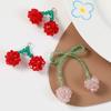 Verano lindo simulación fruta Cereza cerezas diy tejido a mano cuentas sueltas aretes dulces material femenino al por mayor