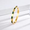 Pulseira Europeia e Americana Transfronteiriça Nova Moda Diamante Colorido Aço Titânio Feminina High-end Luz de Luxo Simples Pulseira Celebridade da Internet Acessórios Versátil