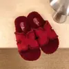 Pantuflas peludas planas, sencillas y elegantes, para mujer, cálidas para otoño e invierno, adecuadas para usar con faldas, pantuflas de felpa versátiles