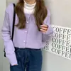 Suéter preguiçoso estilo coreano Feminino Primavera e Outono Novo Cardigã de malha de cor sólida suave jaqueta de manga comprida solta top macio glutinoso