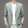 Comercio Exterior Verano Nuevo Casual Traje Pequeño Hombre Tallas Grandes Protección Solar Estilo Ligeramente Maduro Chaqueta de Traje de Negocios Estilo Ligero