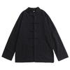 Camisa de Lino con Botones Estilo Chino para Hombre de Manga Larga Chaqueta Mandarín Estilo Chino Hanfu Abrigo Tang Talla Extra Abrigo Oversize para Hombre