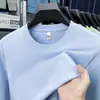 Nova Camiseta de Gola Redonda e Manga Longa Outono 2025 para Jovens e Meia-Idade, Blusa Fashion Casual de Algodão Mercerizado, Em Estoque para Atacado e Dropshipping