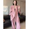 2328 Moda Feminina Plus Size Tendência e Elegante Estilo Sal Marinho Chique Maduro Conjunto de Blazer Estilo Chanel para Mulheres Plus Size