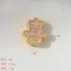 Pingente roxo estilo antigo banhado a ouro com furos verticais, simbolizando riqueza de todas as direções, paz e alegria, eletrodepositado com acabamento de gota de óleo, acessório DIY para pendurar no carro, telefone ou colar
