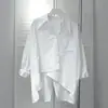 Camisa Irregular de Manga Larga con Abertura en la Espalda, Estilo Coreano Delgado y Holgado, Nueva Colección Primavera/Otoño 2023 Dongdaemun Corea del Sur, Moda para Mujer