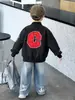 Q083 Chaqueta de Béisbol para Niños, Nuevo Estilo Primavera y Otoño, Atuendo de Bebé de Moda, Chaqueta Blanca para Niños para Otoño