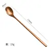 Colher de café com cabo longo de aço inoxidável 304, colher de sorvete, colher de mexer, colher para milk tea, colher de sobremesa, alto valor estético, uso doméstico, em estoque para atacado