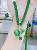 Collar nuevo 2023 Ruyi de borla larga verde rico para mujer, colgante elegante de alta industria con diamantes microincrustados de moda