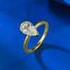 Joia Mu Jing Prata S925 Diária Leve Luxo Pequenas Gotas d'Água 6*9mm Diamante Branco Raydion Anel Feminino Moda Joker