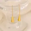 Pendientes Irregulares Minimalistas Transfronterizos para Mujer, Acero Inoxidable Oro de 18K Simples y Elegantes Pendientes Largos de Gota de Agua Venta al por Mayor