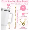 (2+2) Cubierta de Popote de Flor para Accesorios de Taza Stanley 10 mm Silicona Reutilizable
