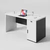 Mesa de escritório moderna e simples, conjunto de mesa e cadeira para uma pessoa para funcionários do escritório, mesa de gerente, pequena estação de trabalho para funcionários