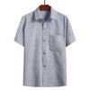 Camisa de Manga Corta de Alta Calidad para Hombre de Mediana Edad de Verano para Papá de Mediana Edad y Anciano Ropa de Abuelo Algodón y Lino