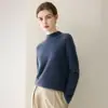 Versátil para el Viaje~Suéter Redondo para Mujer 100% Cachemir Puro, Pieza Única Sin Costuras Camiseta Base de Punto Amigable con la Piel Genuina