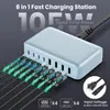 Cargador Transfronterizo Multicolor de Nitruro de Galio 200W 20V5A Estación de Carga Universal de Alta Potencia para Teléfonos Móviles, Tablets y Laptops