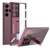 Nueva y popular funda protectora resistente a caídas con soporte para Samsung S24 Ultra + funda para teléfono GKK transparente galvanizada