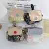 Bolso Jacquard Retro de Gran Capacidad, Bolso de Moda con Parches Mini con Tapa abatible para Auriculares, Billetera Portátil de Gran Capacidad para Llaves y Monedas