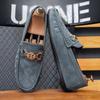 Zapatos Gorro de Punto para Hombre Verano Nuevos Zapatos de Gamuza y Piel Nobuck Joven de una Pierna Perezoso Zapatos de Negocios para Conducir de Moda para Hombres