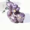 Enfeites de Esquilo de Cristal Natural Ametista, Miniaturas de Animais Pequenos de Pedras de Cristal, Decorações para Mesa de Casa, Presentes Atacado
