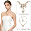 Nuevo conjunto de joyería de collar y pendientes de moda transfronteriza para novia con pedrería en forma de lágrima para accesorios de vestido de noche de mujer