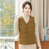 Chaleco de Algodón Cálido Grueso Nuevo Otoño e Invierno para Mujeres de Mediana Edad y Mayores, Ropa para Madres, Chaleco Interior de Cuello en V para Abuelas