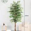 Simulação transfronteiriça banyan simulação planta verde artificial em vaso grande sala de estar ornamentos decorativos interior árvore artificial paisagismo
