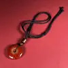Cristal de Cinabrio Crudo Montaña Fantasma Nube Auspiciosa Colgante de Paz Collar Chapado en Oro Colgante Regalo Unisex Venta al por Mayor Dropshipping