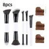 Set de 5 Brochas de Maquillaje Doble Cara Transfronterizo, Brocha para Base y Rubor, Brocha de Contorno de Tres Colores con Cerdas Suaves, Brocha para Polvo Suelto, Herramientas de Belleza de Comercio Exterior