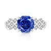 Anillo de Gema de Color Cortada en Rosa de Alta Venta en Transmisión en Vivo con Diamante de Alto Carbono Súper Brillante y Piedra Padparadscha, Disponible para Dropshipping en Douyin