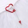 Mosquetão de Contas Simples em Formato de Coração DIY Pingente de Mochila em Formato de Coração Metal Multifuncional para Garrafa de Água ao Ar Livre Presente Corporativo