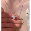 Collar Colgante de Amor con Circonita Dulce Fresco Estilo Coreano Diseño de Nicho para Mujer Cadena de Clavícula de Gama Alta Accesorios para Apilar Uso Estilo Celebridad de Internet