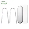 Fábrica de Origem Limpador de Língua Aço Inoxidável Design de Cabeça Dupla Raspador de Língua Bucal Portátil Conjunto de Limpador de Língua