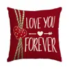Funda de Almohada para San Valentín de Amazon Transfronteriza con Corazón de Amor y Diseño Floral, Funda de Cojín Decorativa para Sala de Estar de Boda Transfronteriza
