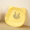 Plato para Escupir Huesos de Oso de Dibujos Animados para el Hogar Plato para Frutas y Snacks Plato Pequeño de Plástico para Dim Sum y Ensalada Plato para Albóndigas y Espaguetis de Comedor