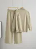 Conjunto de Punto Casual Deportivo Transfronterizo para Mujer en Otoño e Invierno, Elegante y Versátil Conjunto de Dos Piezas con Suéter de Media Cremallera y Pantalones de Pierna Ancha