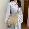 Bolsa de Palha Trançada para Mulheres, Bolsa Trançada de Grande Capacidade, Nova Moda de Verão 2026 Versátil Bolsa de Ombro Transversal para Férias na Praia
